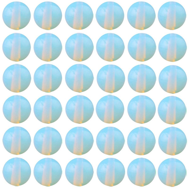 Cmidy Stone Beads 100pcs 8mm Opal Round Stone Beading Loose Gemstone Hole Size 1mm DIY Smooth Beads for Bracelet Necklace Earrings Jewelry Making (Opal, 8mm) - Image 1